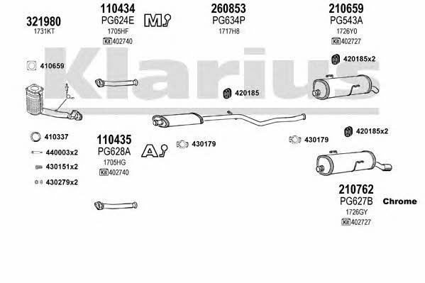 Klarius 631000E Exhaust system 631000E