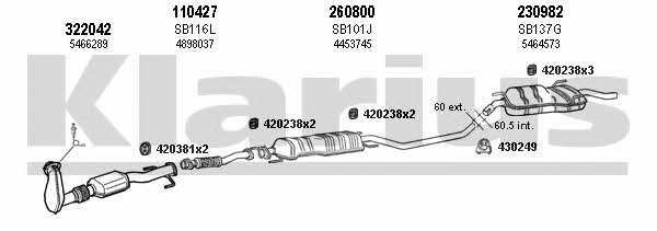 Klarius 750177E Exhaust system 750177E