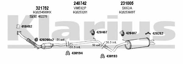 Klarius 780046E Exhaust system 780046E