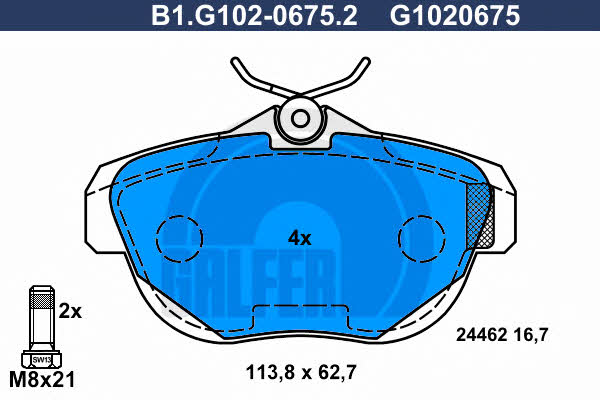 Galfer B1.G102-0675.2 Brake Pad Set, disc brake B1G10206752