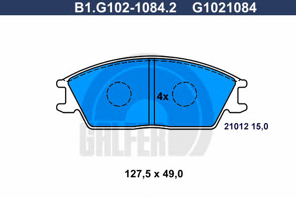 Galfer B1.G102-1084.2 Brake Pad Set, disc brake B1G10210842