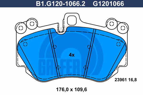 Galfer B1.G120-1066.2 Brake Pad Set, disc brake B1G12010662