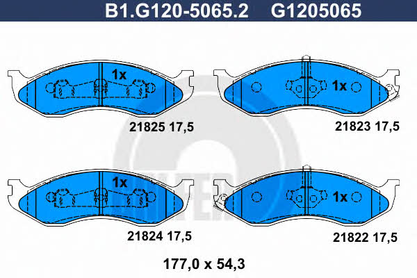 Galfer B1.G120-5065.2 Brake Pad Set, disc brake B1G12050652