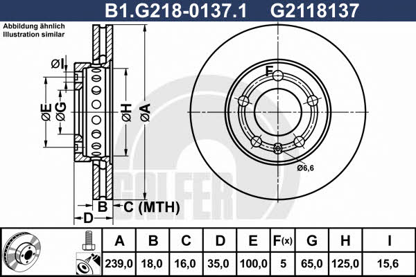 Galfer B1.G218-0137.1 Front brake disc ventilated B1G21801371