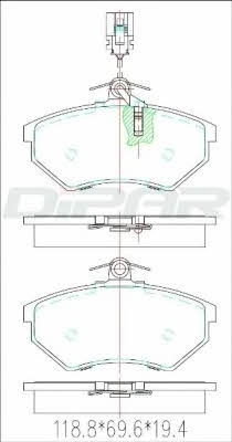 Ditas DFB2588 Brake Pad Set, disc brake DFB2588