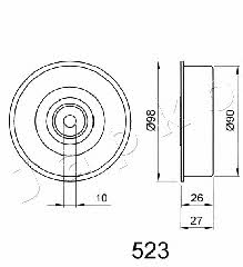 Japko 45523 Tensioner pulley, timing belt 45523