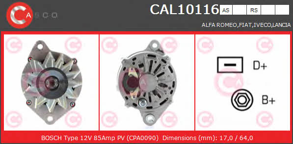 Casco CAL10116RS Alternator CAL10116RS