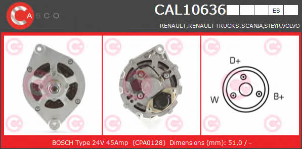 Casco CAL10636ES Alternator CAL10636ES