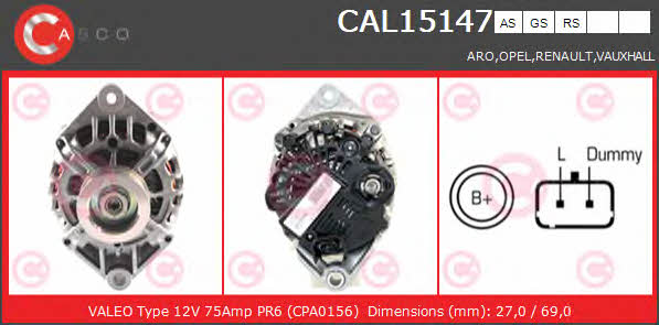 Casco CAL15147AS Alternator CAL15147AS