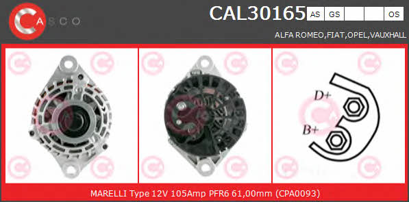 Casco CAL30165OS Alternator CAL30165OS