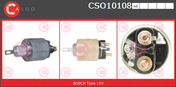 Casco CSO10108AS Solenoid switch, starter CSO10108AS