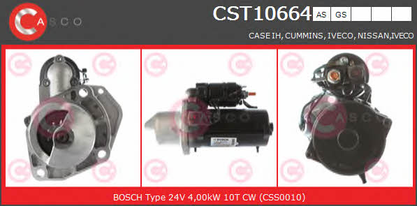 Engine starter motor Iveco: CST10664AS Casco Starter
