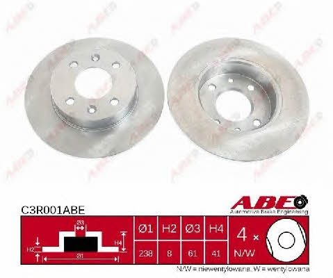 ABE C3R001ABE Unventilated front brake disc C3R001ABE