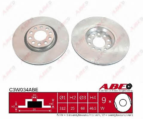 ABE C3W034ABE Front brake disc ventilated C3W034ABE