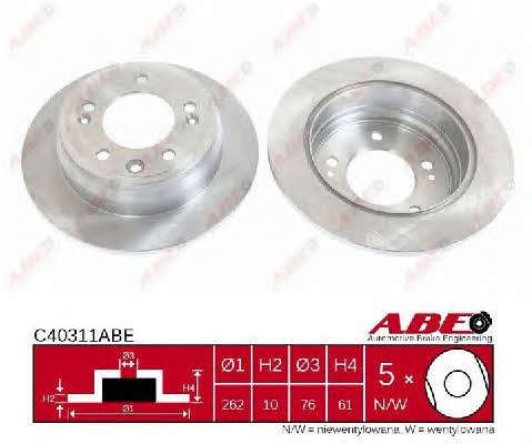 Rear brake disc, non-ventilated ABE C40311ABE