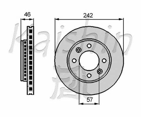 Kaishin CBR010 Front brake disc ventilated CBR010
