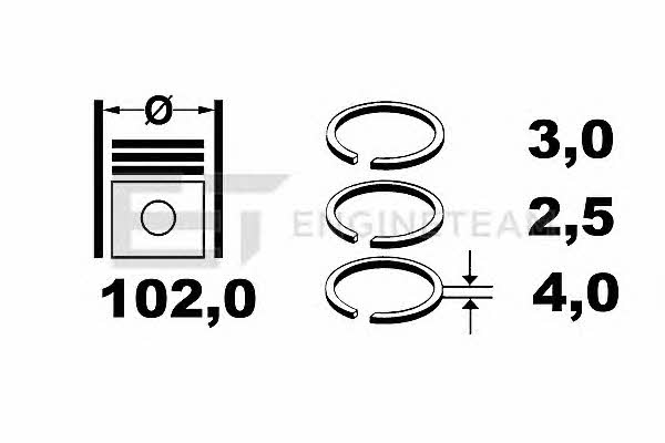 Et engineteam R1000800 Piston Ring Kit R1000800