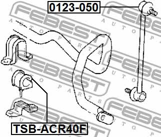 Front stabilizer bar Febest 0123-050