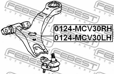 Front right lower control arm Febest 0124-MCV30RH