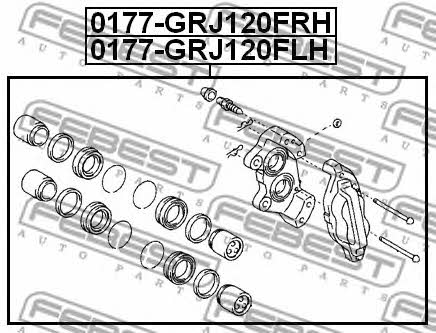 Brake caliper front right Febest 0177-GRJ120FRH