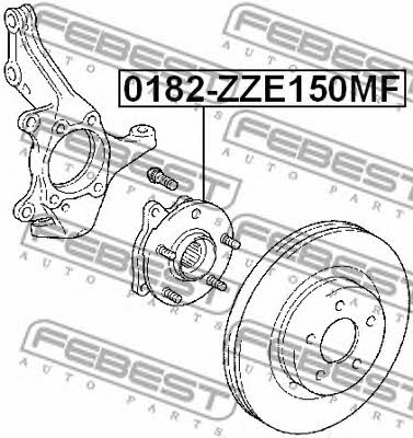 Wheel hub front Febest 0182-ZZE150MF