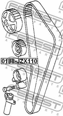 Tensioner pulley, timing belt Febest 0188-JZX110