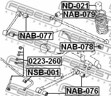 Rear anti roll bar link Febest 0223-260