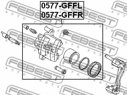 Brake caliper front right Febest 0577-GFFR