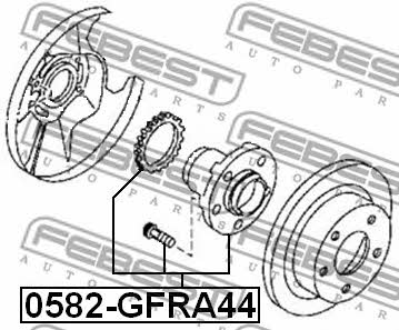 Rear wheel hub Febest 0582-GFRA44
