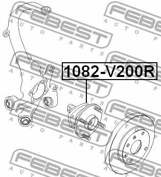 Rear wheel hub Febest 1082-V200R