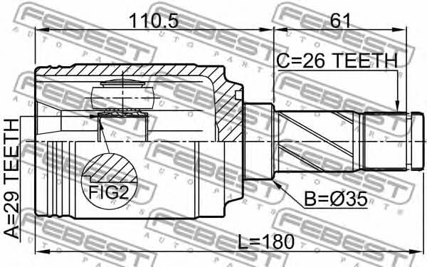 CV joint Febest 2111-KUGR