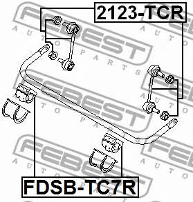 Rear anti roll bar link Febest 2123-TCR