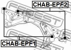 Silentblock rear beam Febest CHAB-EPF2