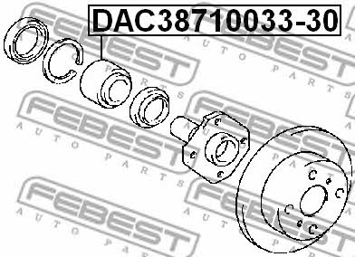 Front wheel bearing Febest DAC38710033-30