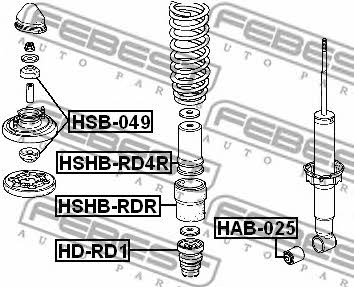 Rear shock absorber boot Febest HSHB-RDR