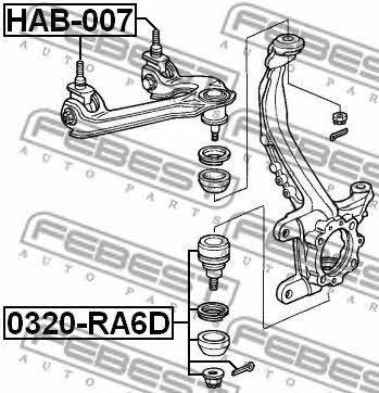 Silent block front upper arm Febest HAB-007