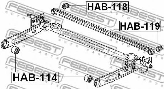 Rear axle bush Febest HAB-114