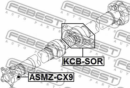 Driveshaft outboard bearing Febest KCB-SOR