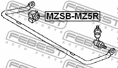 Rear anti roll bar bush Febest MZSB-MZ5R