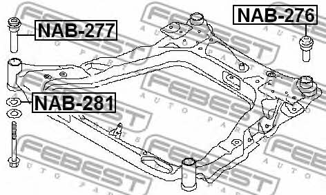 Front subframe silent block Febest NAB-277