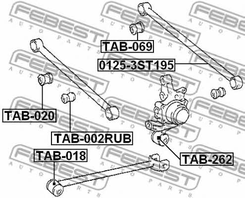 Rear axle bush Febest TAB-002RUB