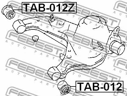 Silent block, rear lower arm Febest TAB-012Z