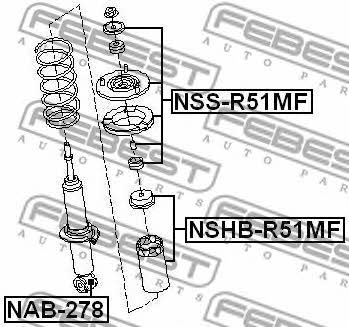 Front shock absorber boot Febest NSHB-R51MF