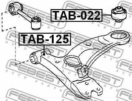 Front lower control arm front bushing Febest TAB-125