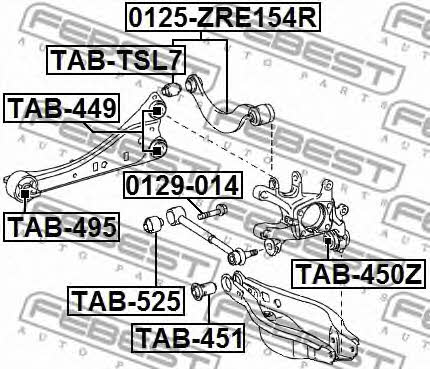 Silent block rear trailing arm Febest TAB-495