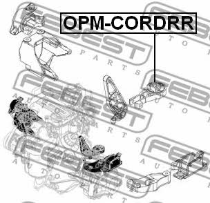 Engine mount, rear Febest OPM-CORDRR