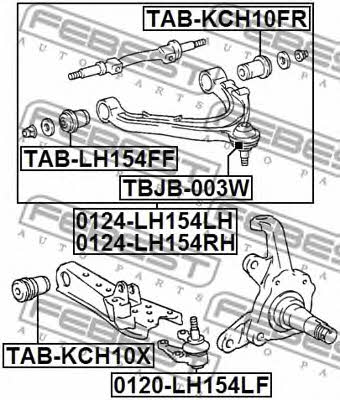 Silent block, front lower arm Febest TAB-KCH10X