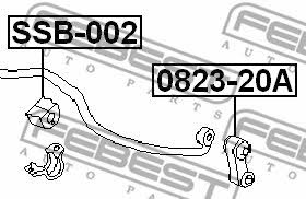 Front anti roll bar bush Febest SSB-002