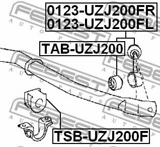 Front stabilizer bush Febest TAB-UZJ200