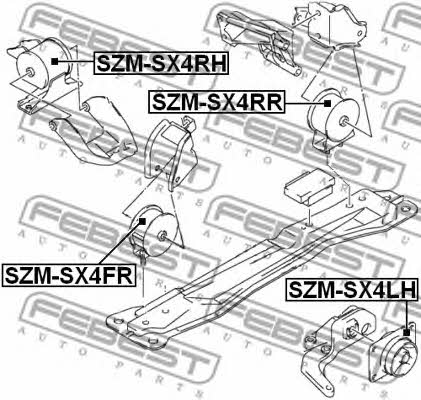 Engine mount right Febest SZM-SX4RH